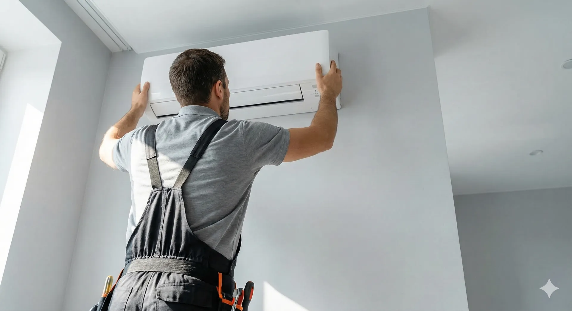 Technicien certifié ClimAction Estrie installant une thermopompe à Sherbrooke